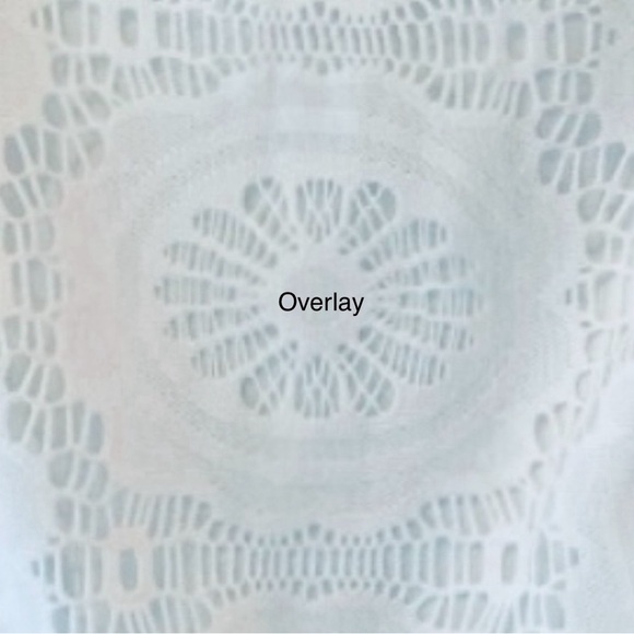 NWOT Bisou Bisou Sleeveless White Sheath Dress With Embroidered Overlay. Size 10 - Picture 9 of 11